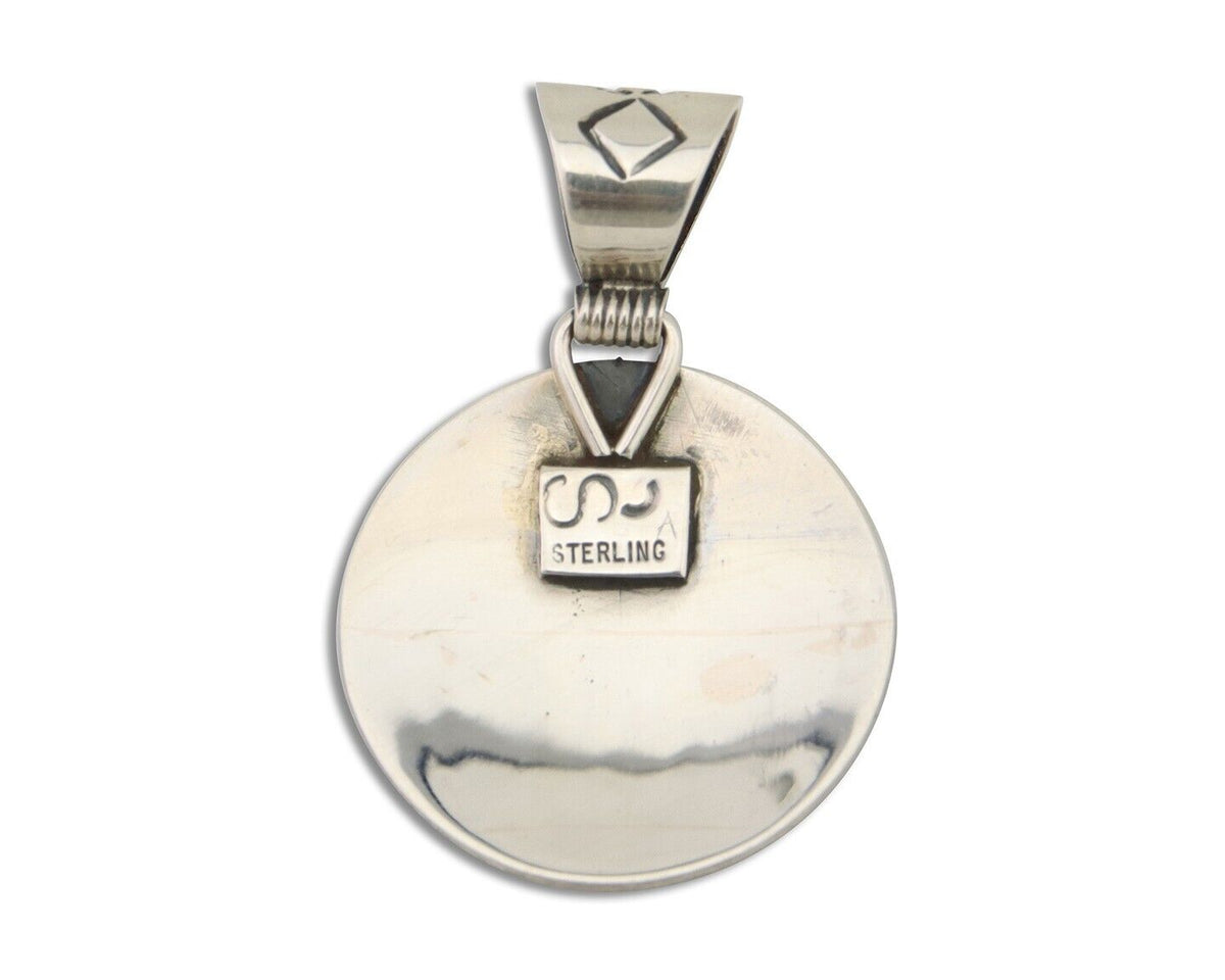 Navajo Necklace 925 Silver Natural Turquoise Artist Signed Stanley Bain C.80's
