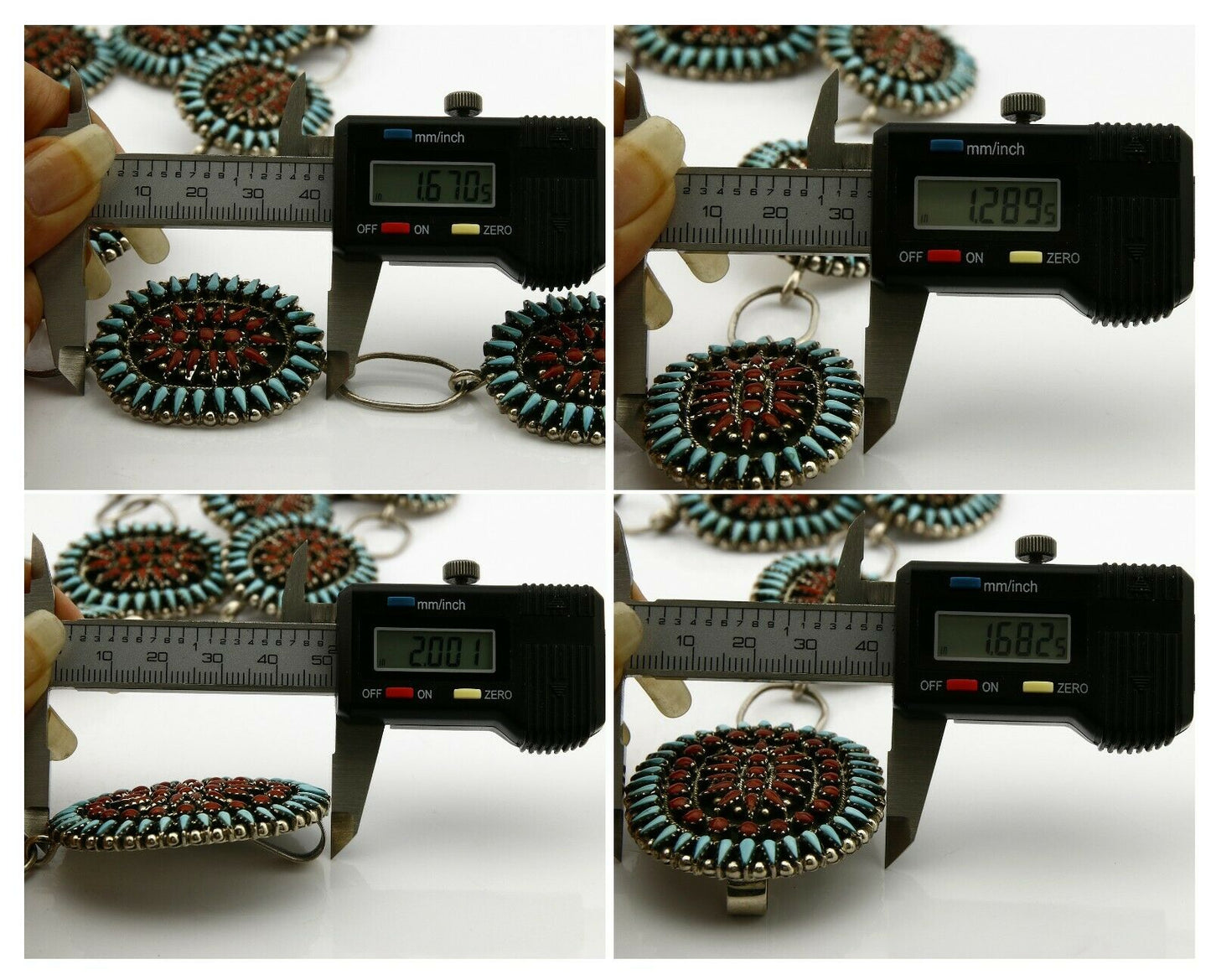 Museum Quality Navajo Benson Yazzie Turquoise Coral .925 Silver Concho Belt