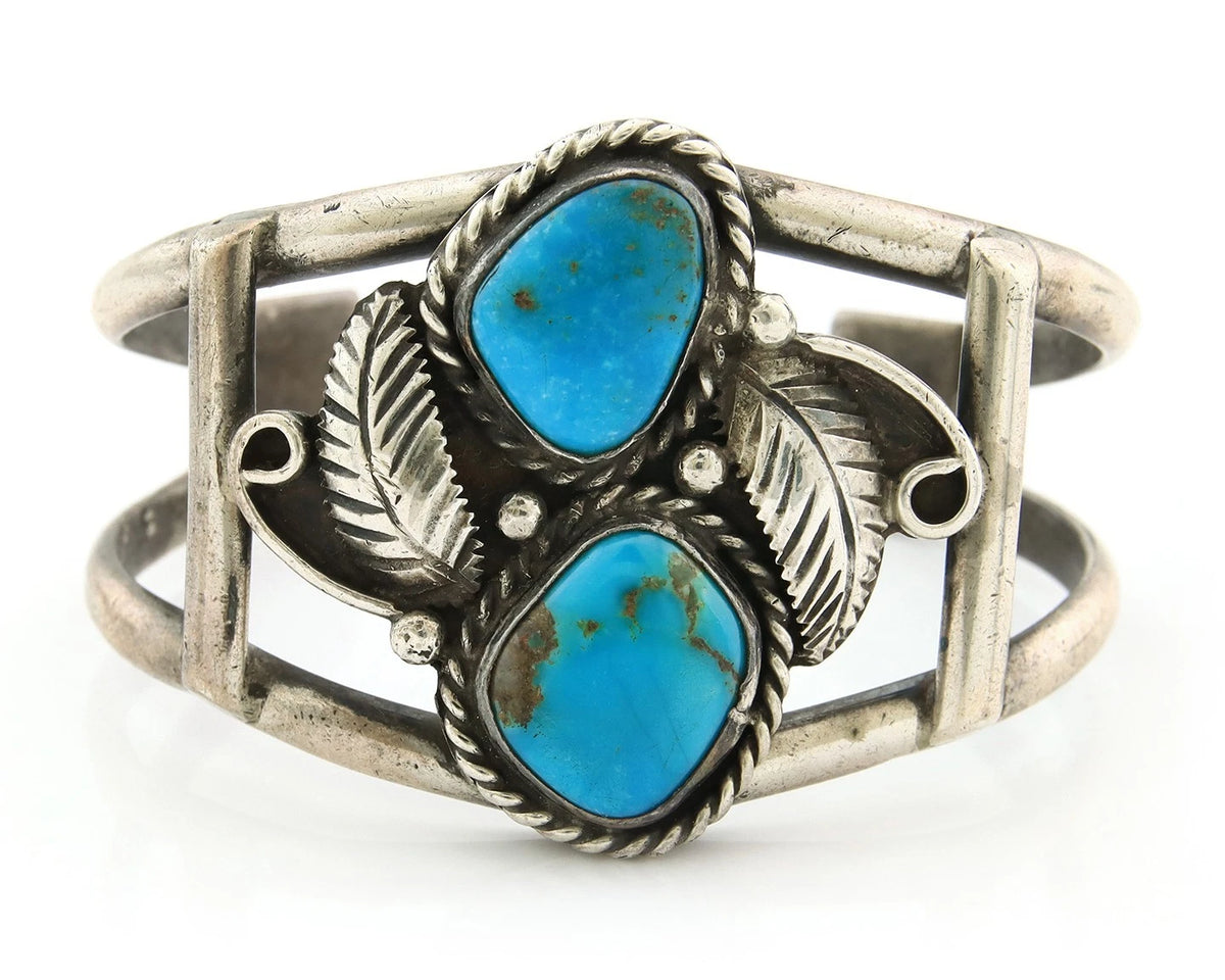 Navajo Cuff Bracelet Sterling Silver Natural Turquoise Native Vintage
