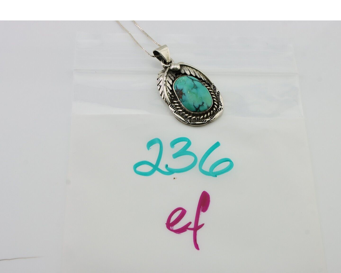 Navajo Turquoise Handmade Necklace 925 Silver Signed SunRise C.80's