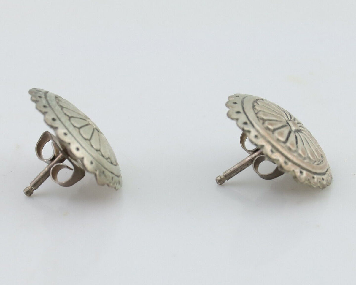 Navajo Small Shield Earrings 925 Silver Native American Artist C.80's