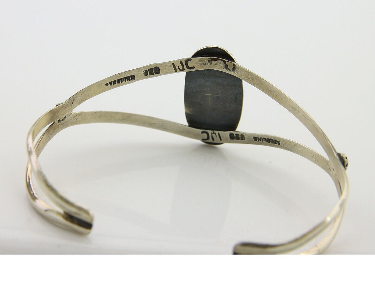 Navajo Cuff Bracelet 925 Silver Turquoise Cuff Artist Signed IJC C.80's