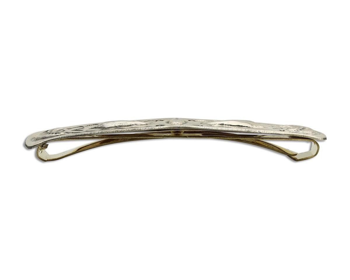 Women's Navajo Hair Clip Hand Stamped 925 Silver Native American Artist C.80's