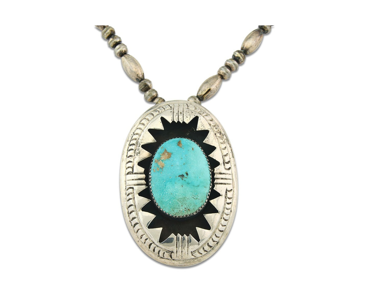 Navajo Sterling Silver Necklace Pendant Handmade Authentic Vintage C.80's
