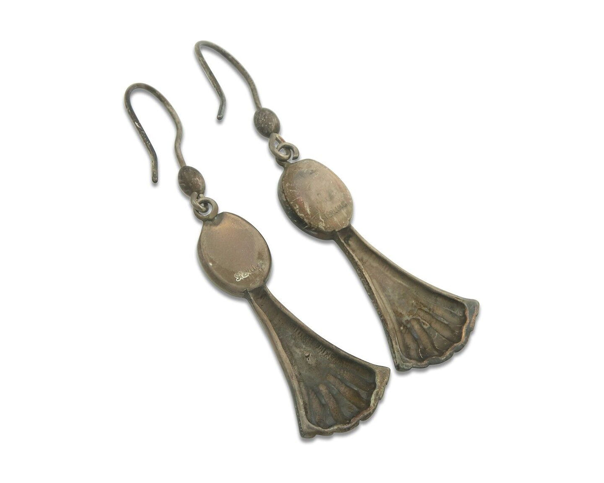 Navajo Earrings 925 Silver Natural Turquoise Native American Artist C.80's
