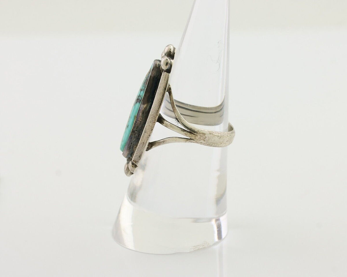 Navajo Royston Turquoise Ring 925 Silver Native Artist Signed Sunrise C.80's