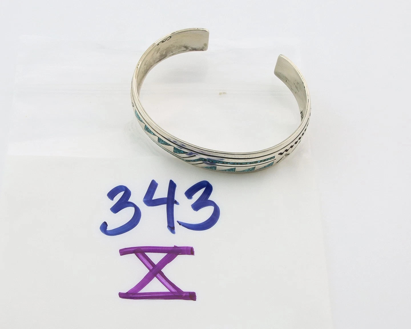 Navajo Cuff Bracelet Sterling Silver Authentic Turquoise Signed Stanley Bain