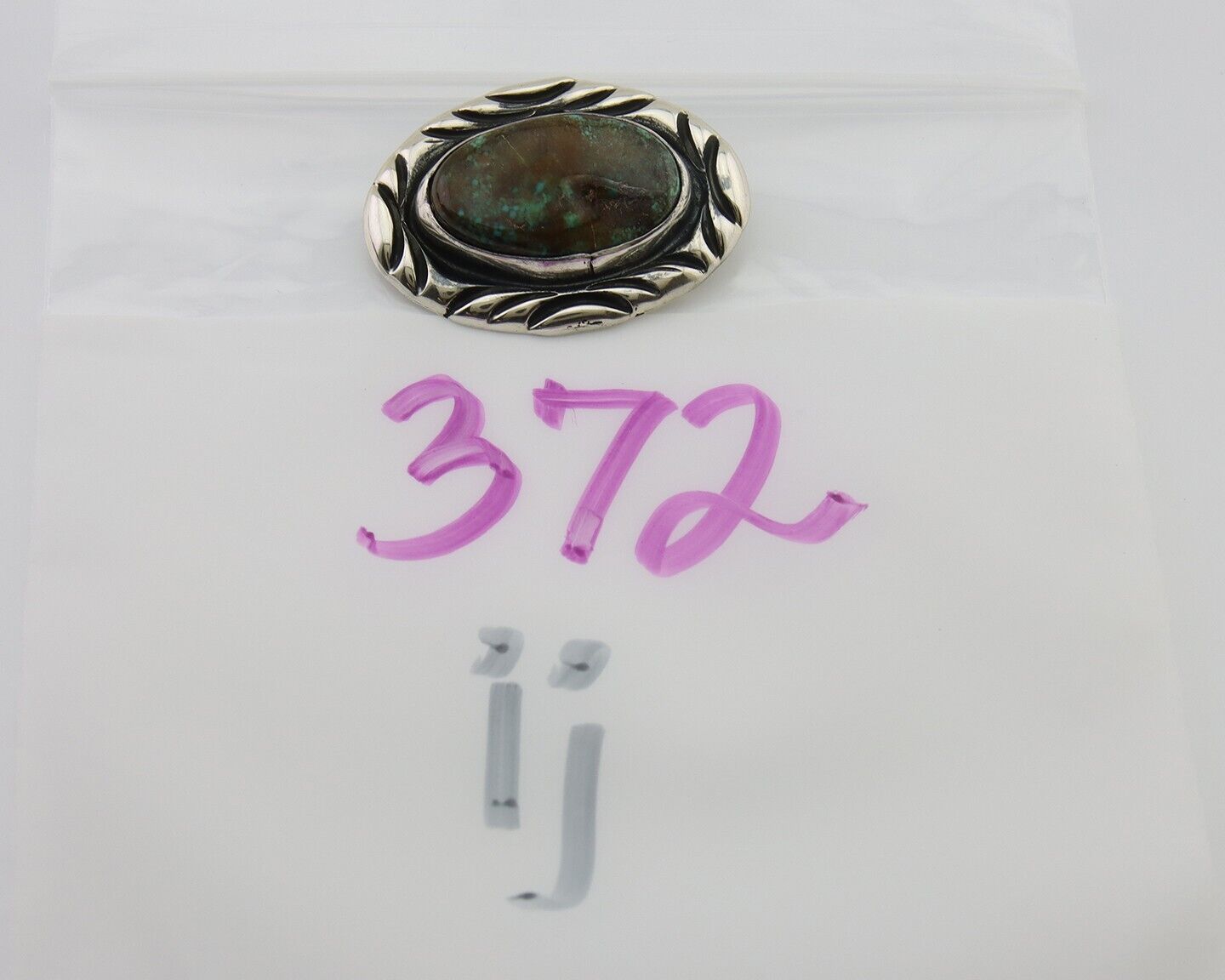 Navajo Pin 925 Silver Natural Mined Turquoise Artist Signed C Montoya C.80's