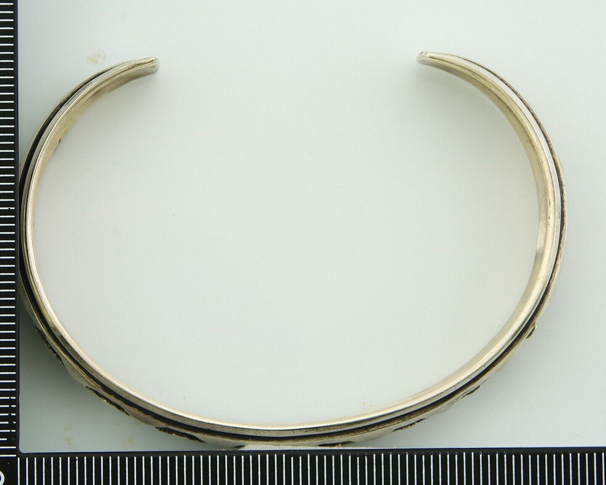 Navajo Bracelet 925 Silver Handmade Cuff Artist Signed Tommy Singer C.80's