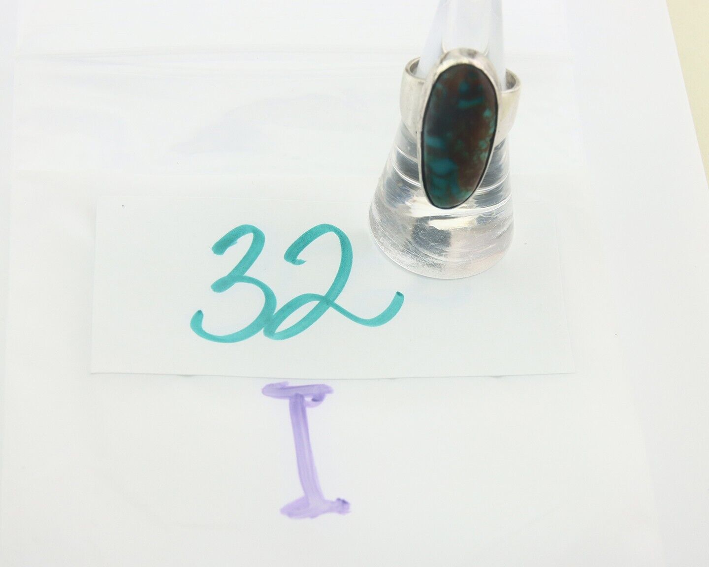 Navajo Ring 925 Sterling Turquoise Handmade Signed M Montoya C.80's Size 6.75