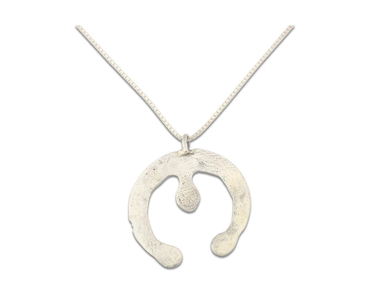 Navajo Sterling Silver Necklace Onyx Sand Cast Authentic Vintage Native American