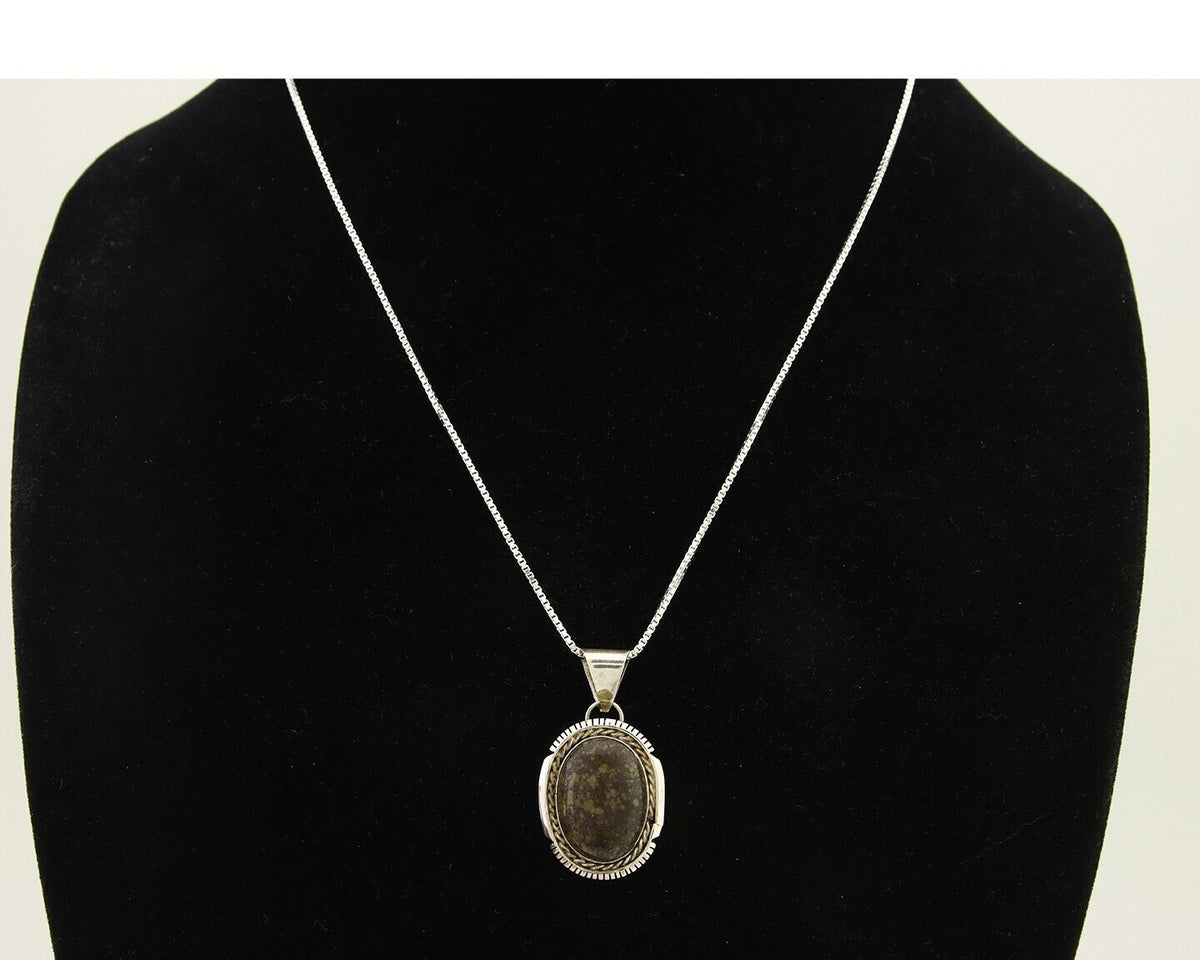 Navajo Necklace 925 Silver Natural Turquoise Artist Signed Bernice Bonney C.80's