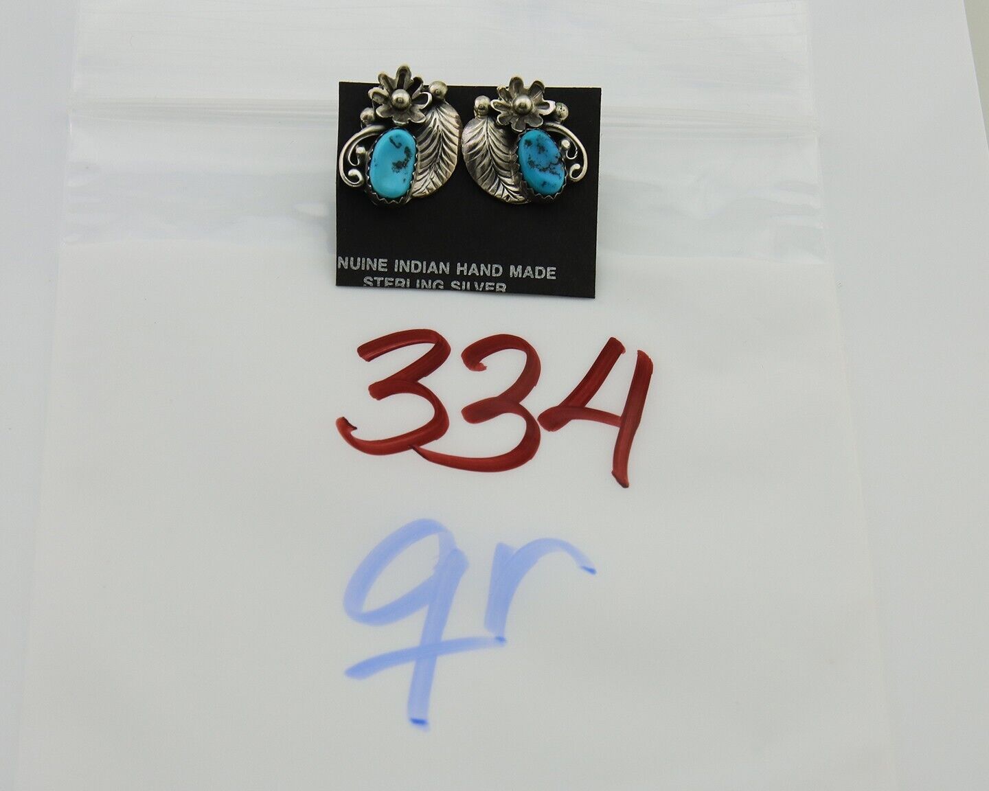 Navajo Dangle Earrings 925 Silver Natural Turquoise Native American Artist C80s