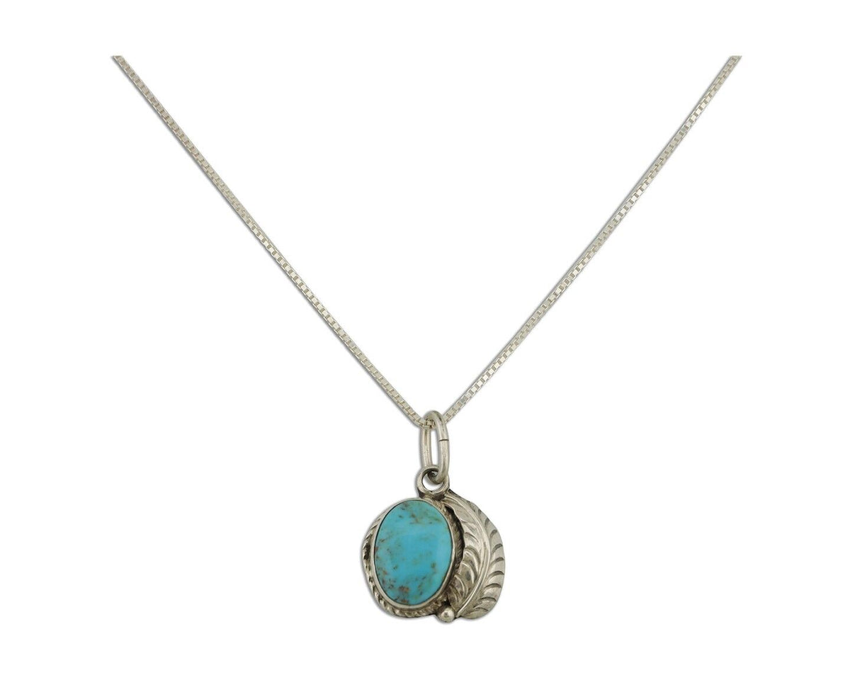 Navajo Necklace 925 Silver Natural Kingman Turquoise Native American C.80's