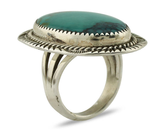 Navajo Ring 925 Silver Natural Blue Turquoise Signed William Denetdale C.80's