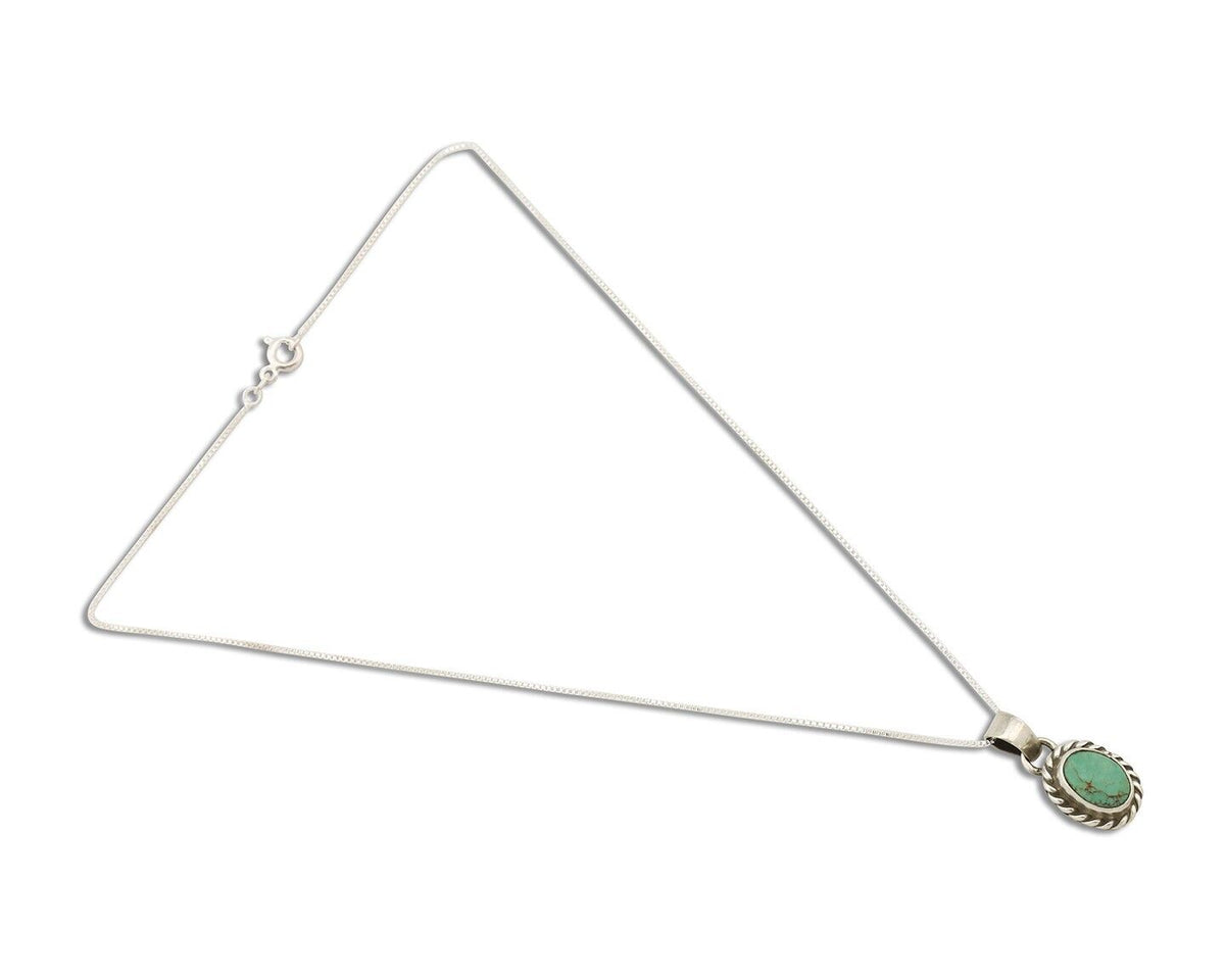 Navajo Necklace 925 Silver Natural Kingman Turquoise Native Artist C.2008
