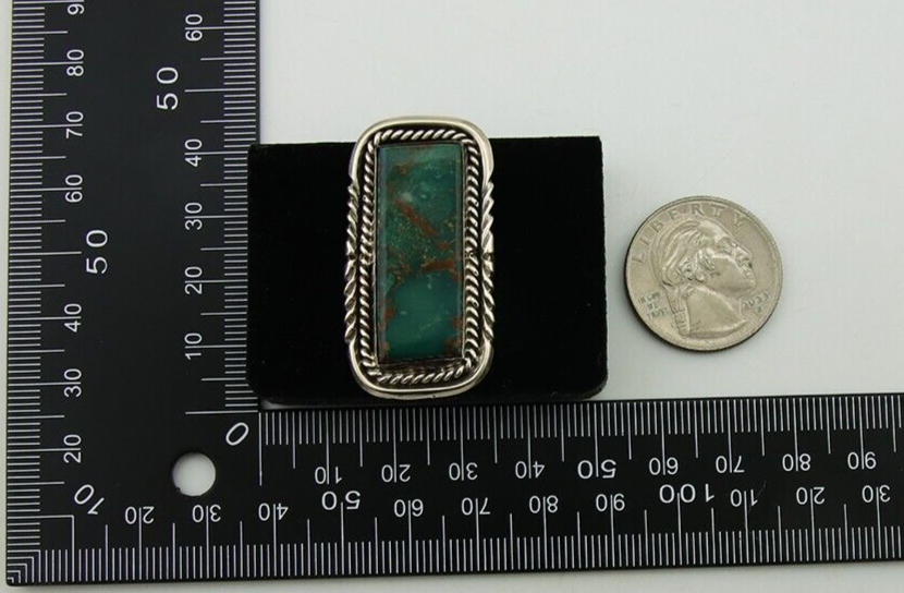 Navajo Ring 925 Sterling Silver Turquoise Native American Artist C.80's