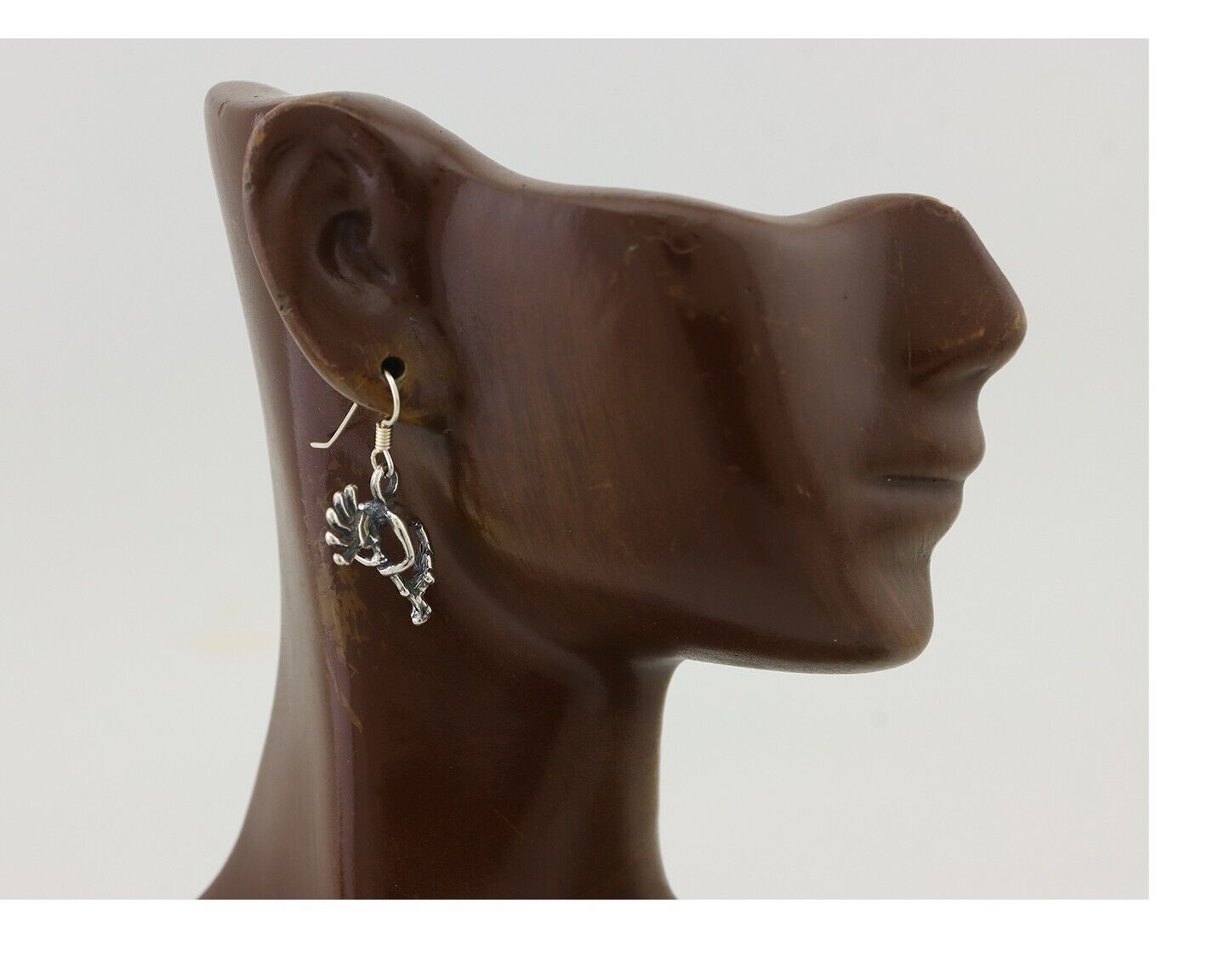 Navajo Kokopelli Dangle Earrings 925 Silver Native American Artist C.80's