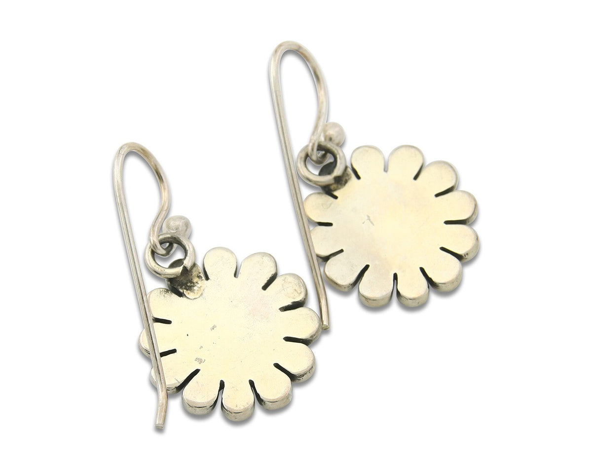 Navajo Tiwa Sun Earrings Sterling Silver Dangle Vintage Authentic