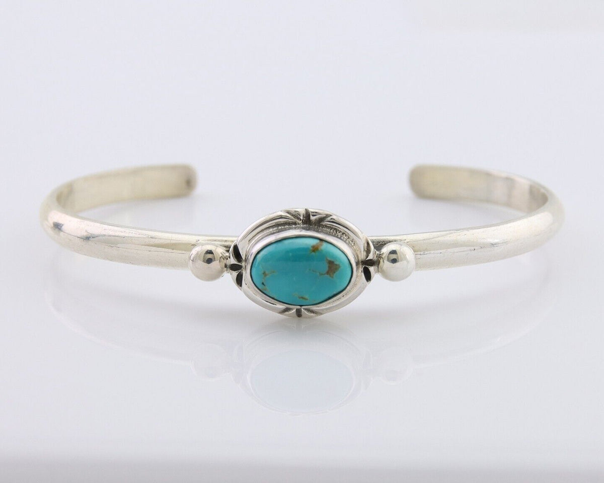 Navajo Bracelet 925 Silver Natural Turquoise Native American Artist C.80's