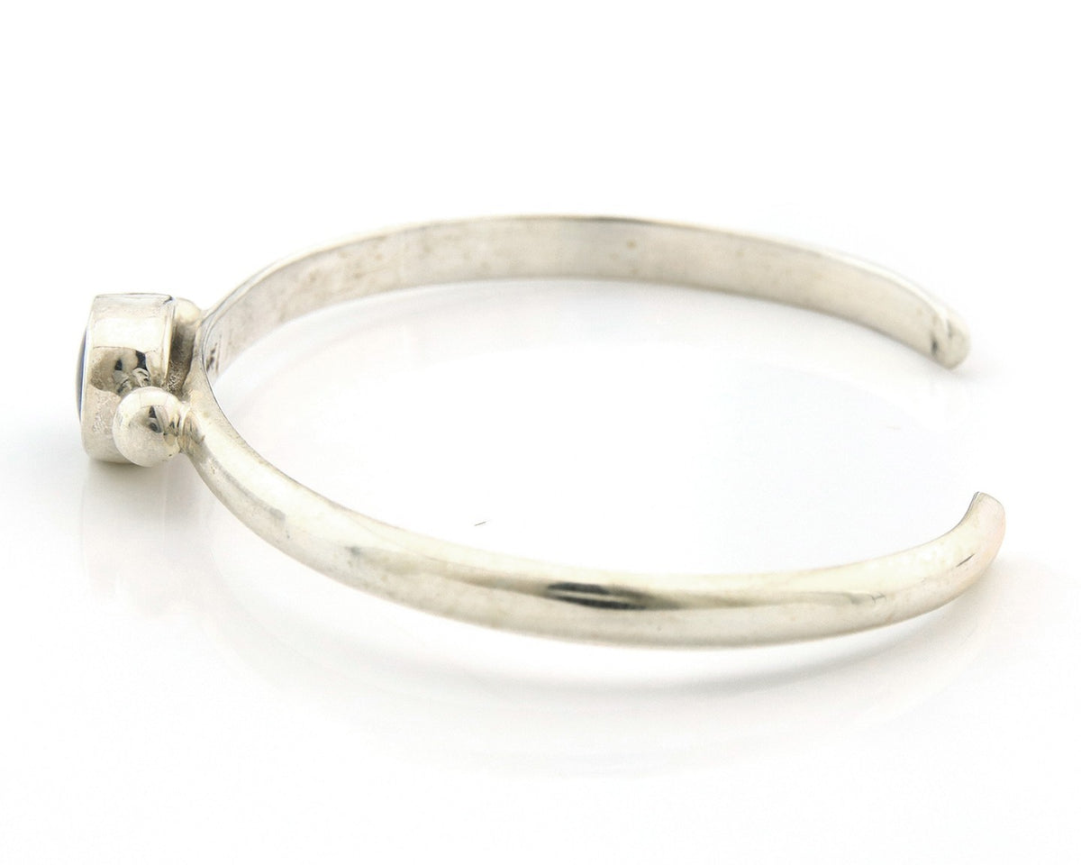 Navajo Cuff Bracelet Sterling Silver Natural Mined MOP Native Artist