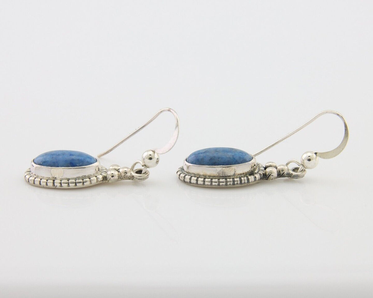 Navajo Dangle Earrings 925 Silver Natural Denim Lapis Signed Melissa Yazzie C80s