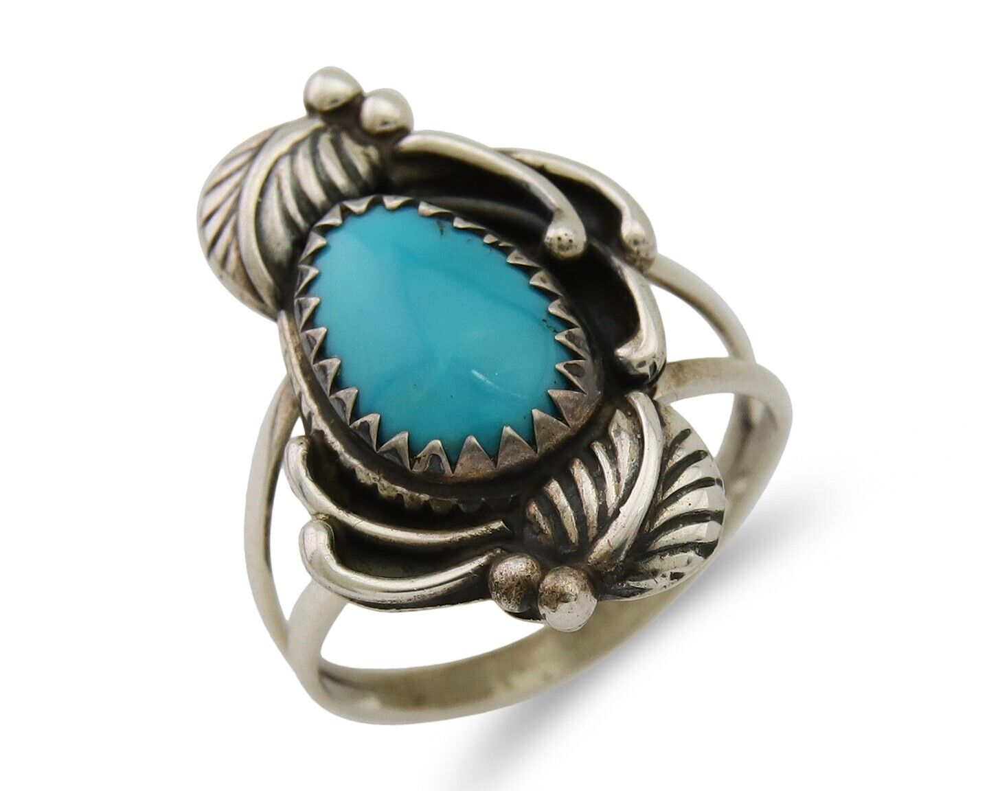 Navajo Ring 925 Sterling Silver Natural Turquoise Native American Arti ...