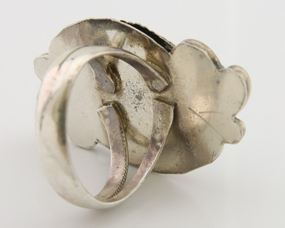Navajo Handmade Ring 925 Silver Natural Turquoise Native Artist C.80's