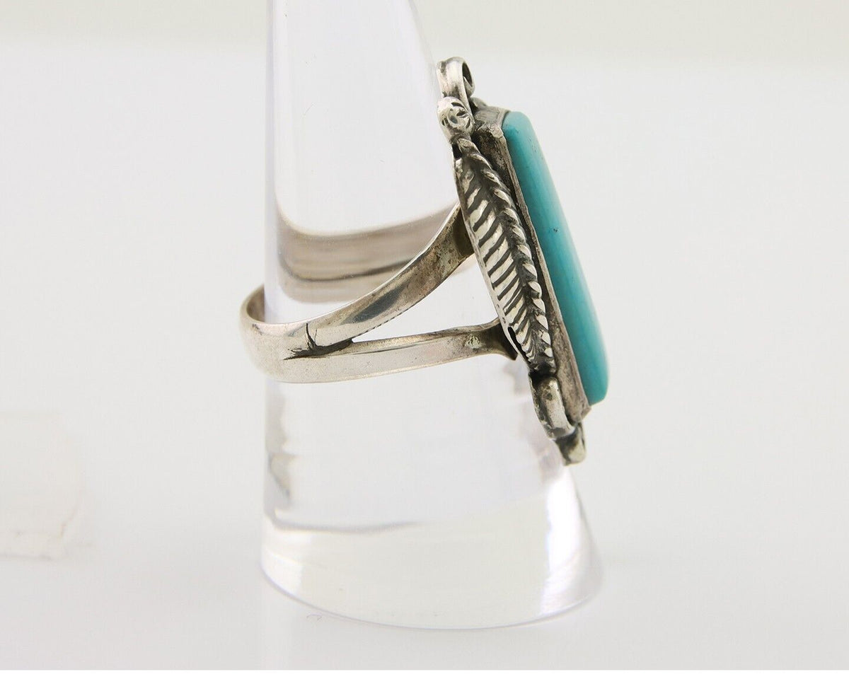 Navajo Handmade Ring 925 Silver Natural Turquoise Native Artist C.80's