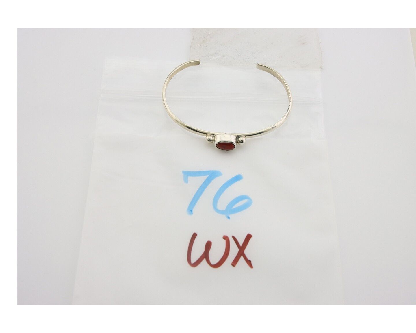 Navajo Bracelet .925 Silver Natural Red Coral Cuff Native American Artist C.80's