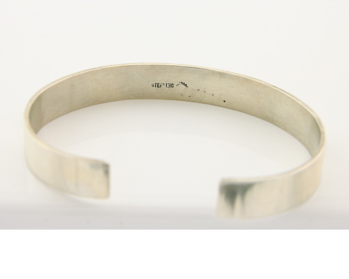 Hopi Bracelet 925 Silver Handmade Artist Signed Half Sun C.80's