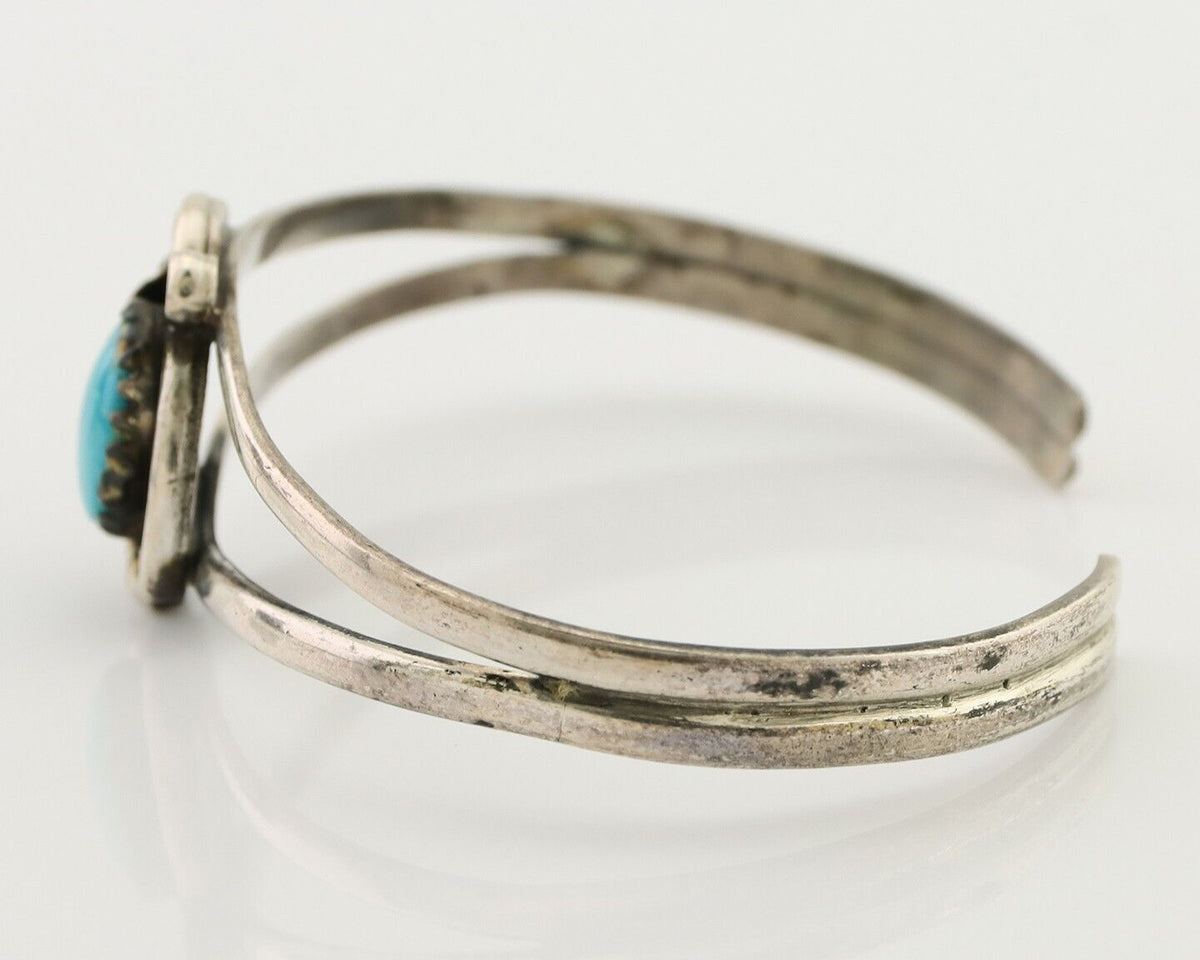 Navajo Handmade Bracelet 925 Silver Natural Blue Turquoise Native American C80's