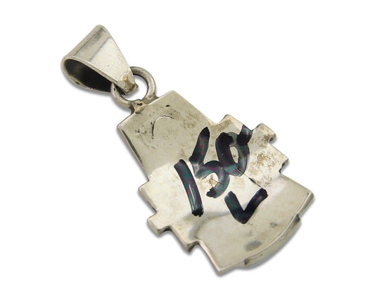 Navajo Pendant 925 Silver Natural Gemstone Handmade Native American Artist C80s