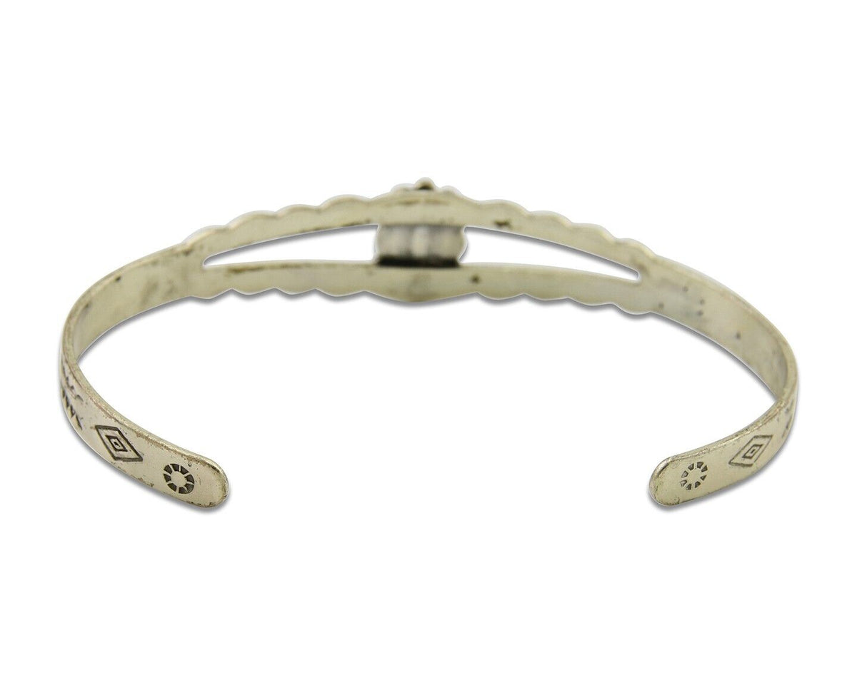 Navajo Cuff Bracelet 925 Silver Turquoise Cuff Native American Artist C.80's