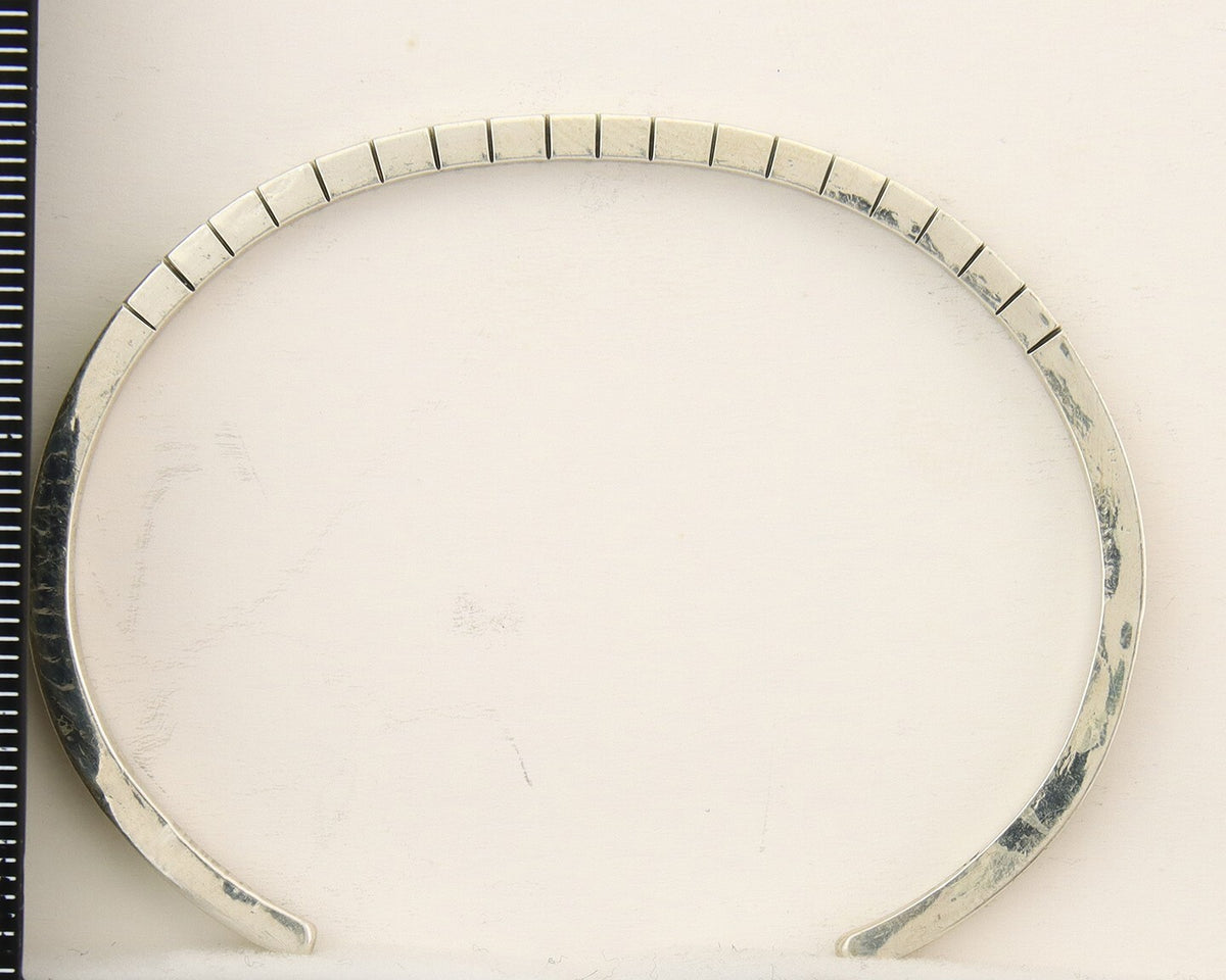 Navajo Bracelet 925 Silver Hand Stamped Signed M.C. ISASIB C.80's