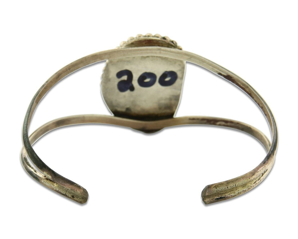 Vintage Navajo Bracelet 925 Silver Natural Blue Turquoise Native American Artist