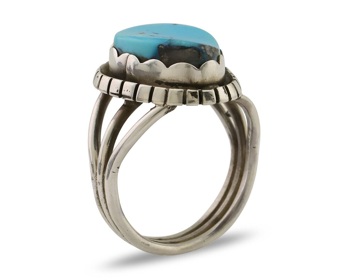 Navajo Handmade Ring 925 Silver Turquoise Artist Signed Tony Guerro C.80's