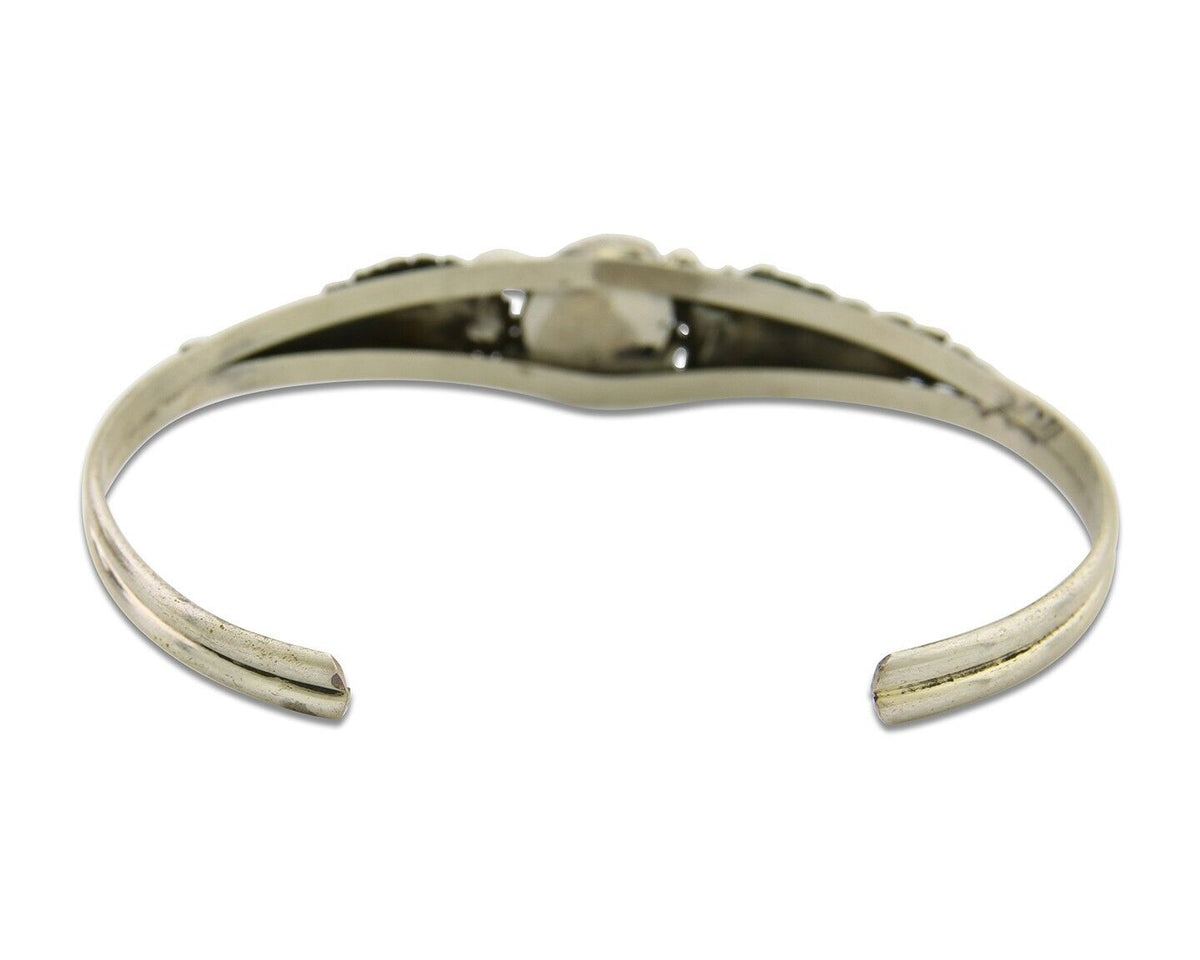 Navajo Bracelet 925 Silver Cuff Turquoise Handmade Native Artist C.80's