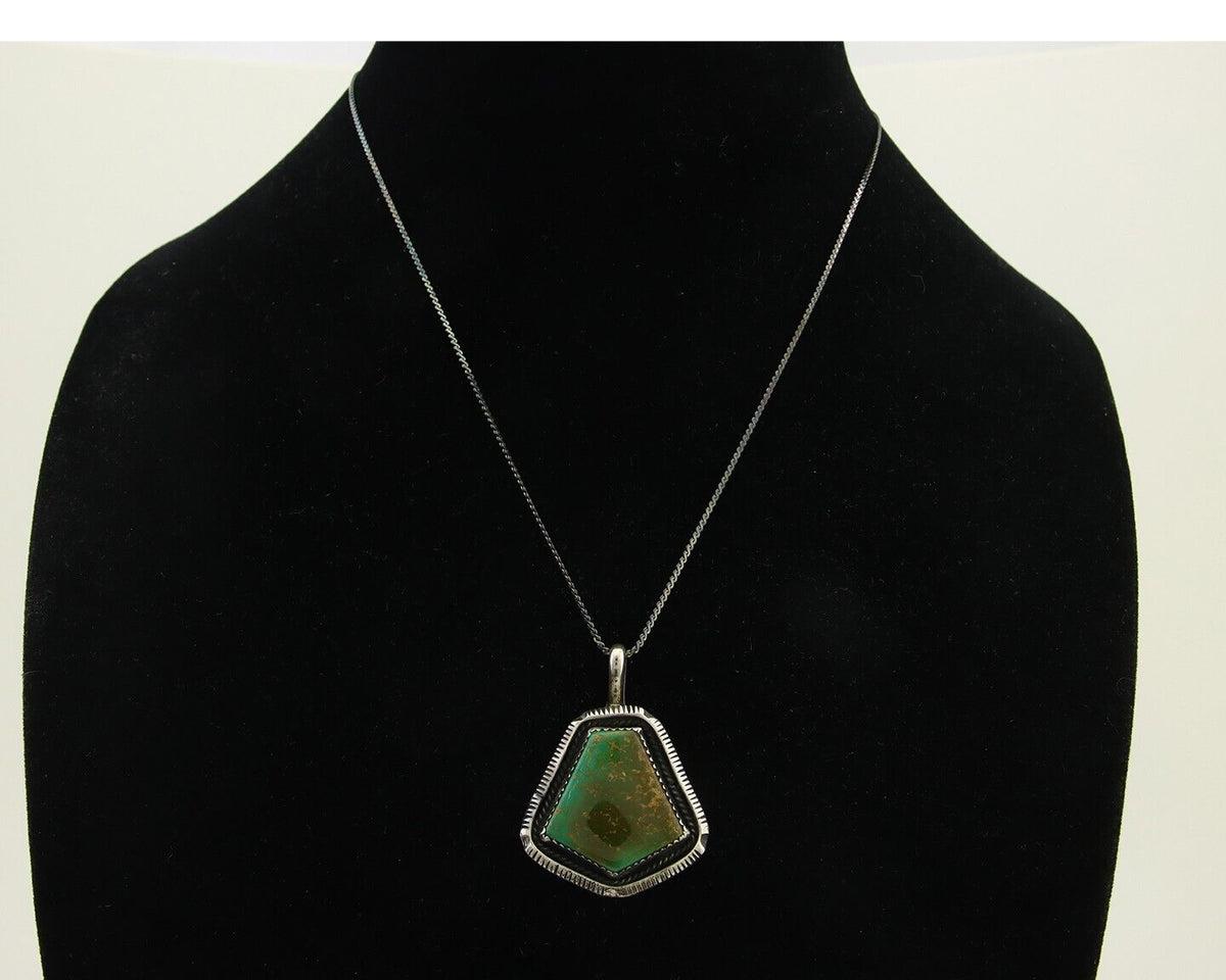 Navajo Necklace 925 Silver Royston Turquoise Artist Signed MN C.80's
