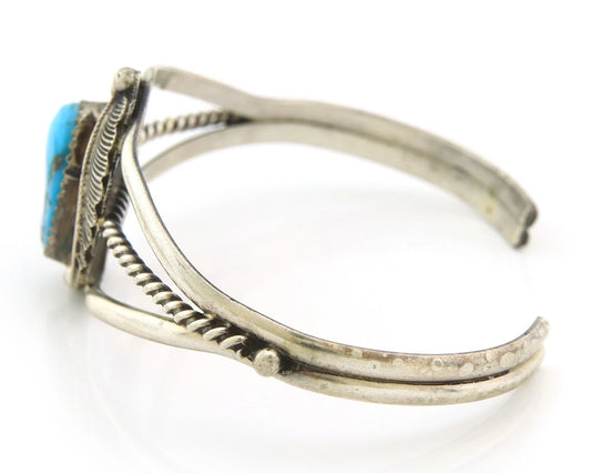 Navajo Cuff Bracelet Sterling Silver Natural Turquoise Native Vintage