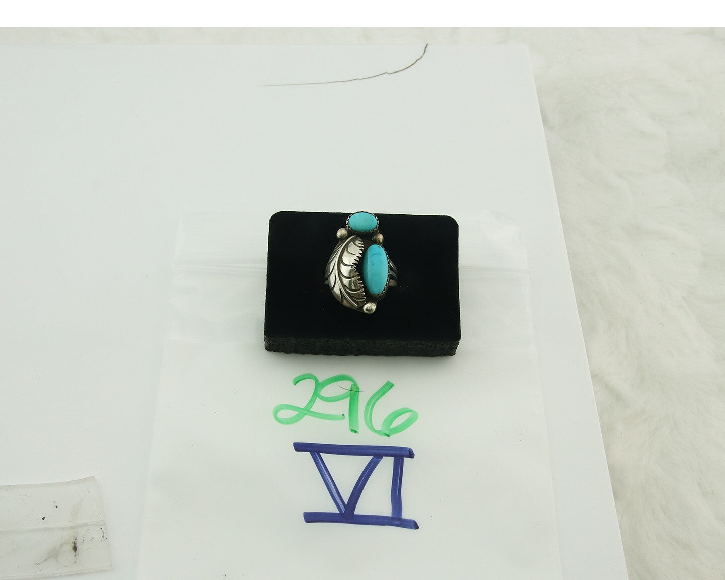 Vintage Navajo Ring 925 Sterling Silver Authentic Turquoise Size 7.5