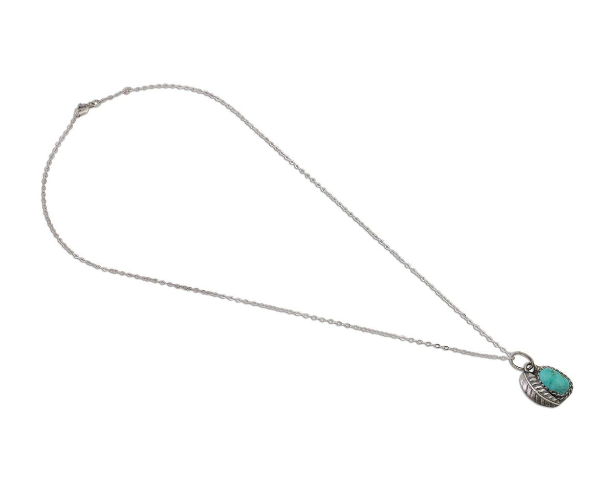 Navajo Necklace 925 Silver Natural Kingman Turquoise Native American C.80's