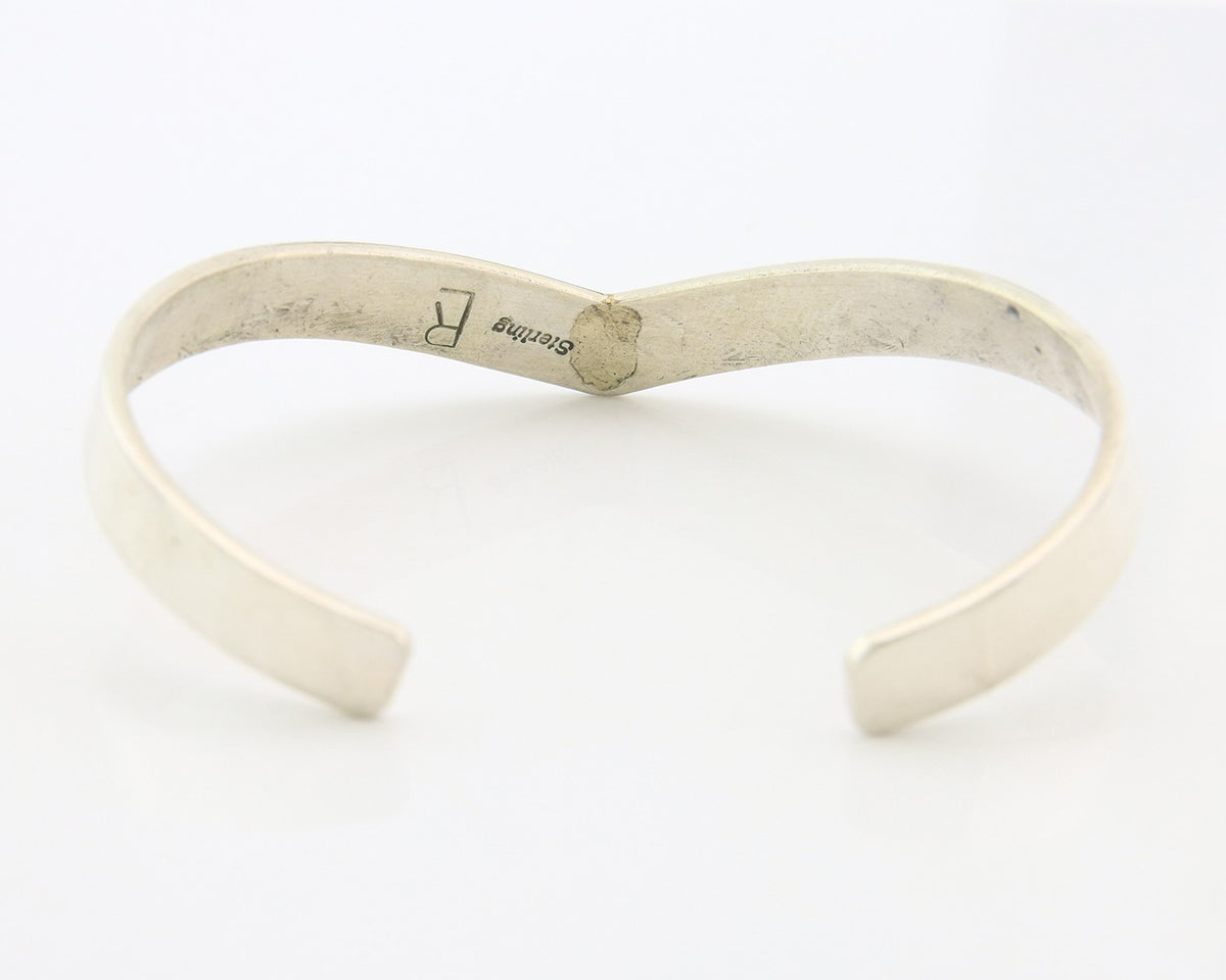 Navajo Cuff Bracelet Sterling Silver & Gold Vintage Signed RL