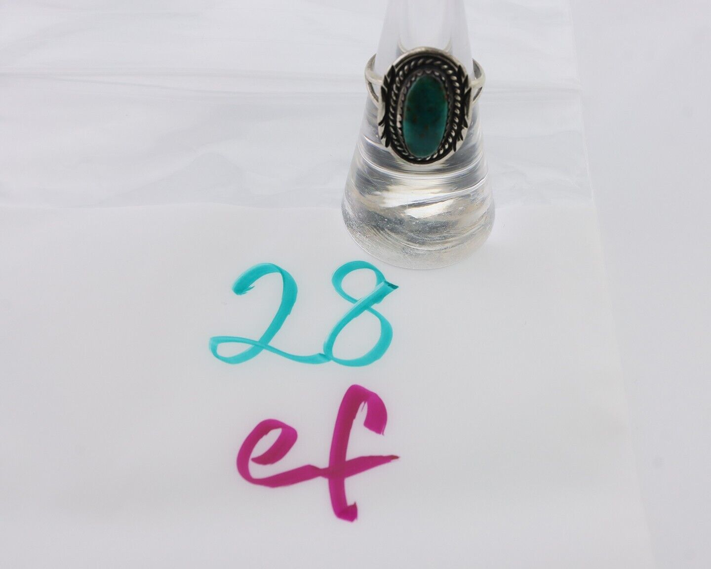 Navajo Handmade Ring 925 Silver Kingman Turquoise Size 6.25 C.80's