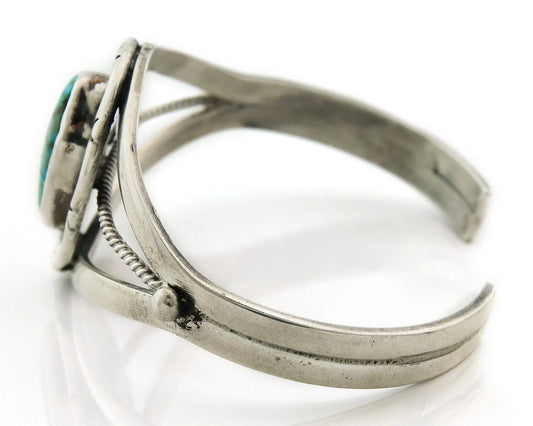 Navajo Cuff Bracelet 925 Sterling Silver Turquoise Vintage Signed Rose Begay