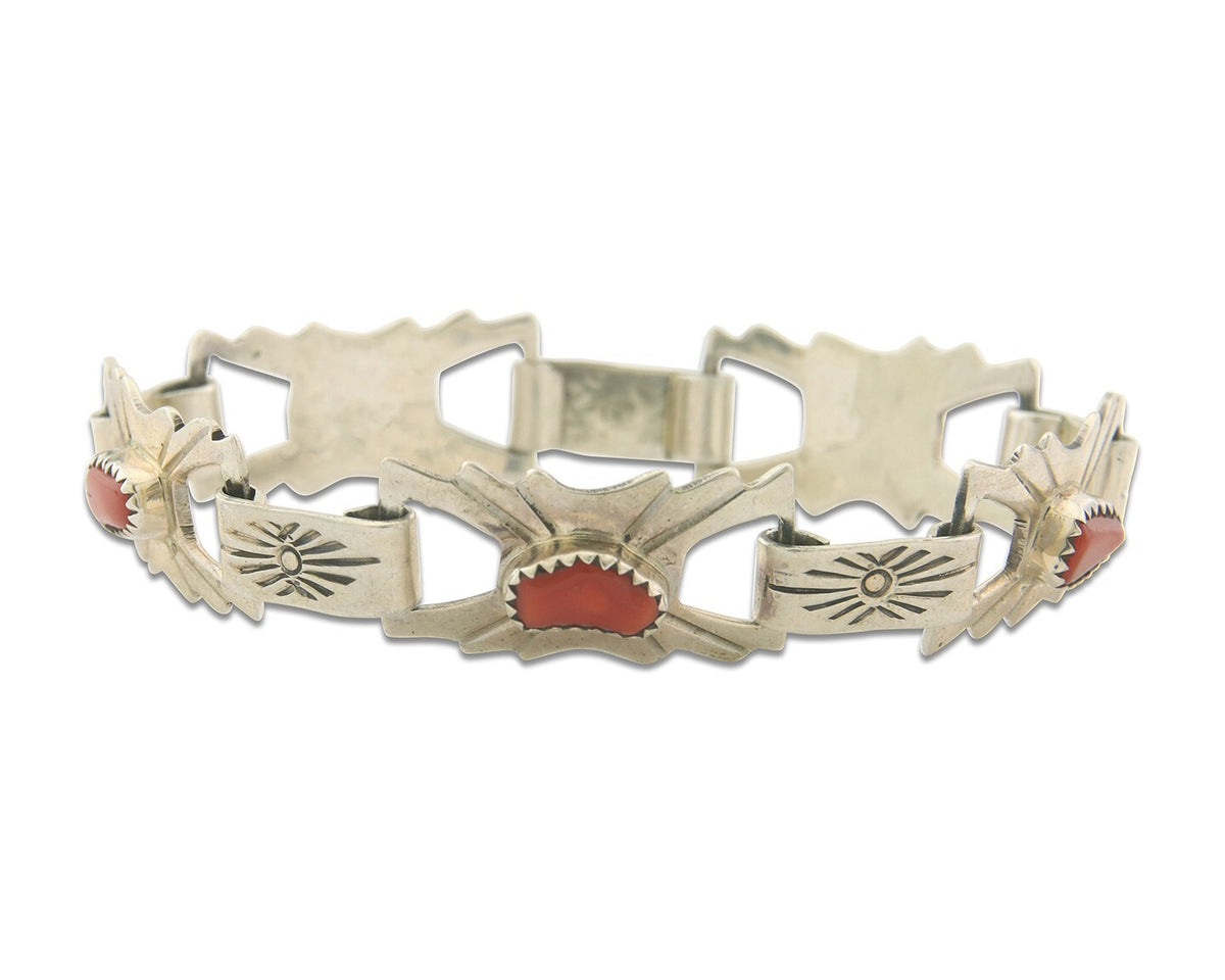 Vintage Navajo Bracelet 925 Silver Handmade Authentic Traditional Signed DM