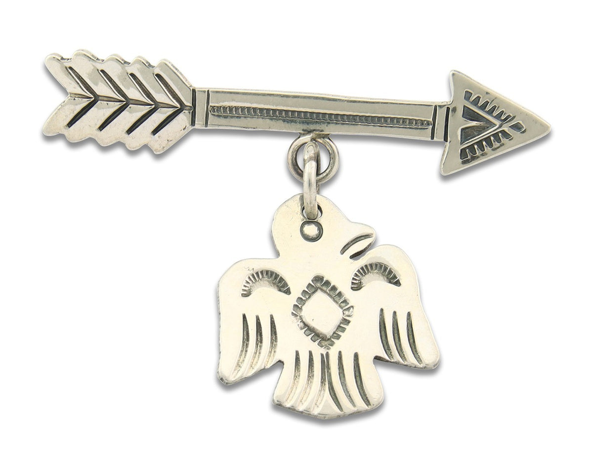 Navajo Pin Sterling Silver Thunderbird Arrow Artist Native American Artist
