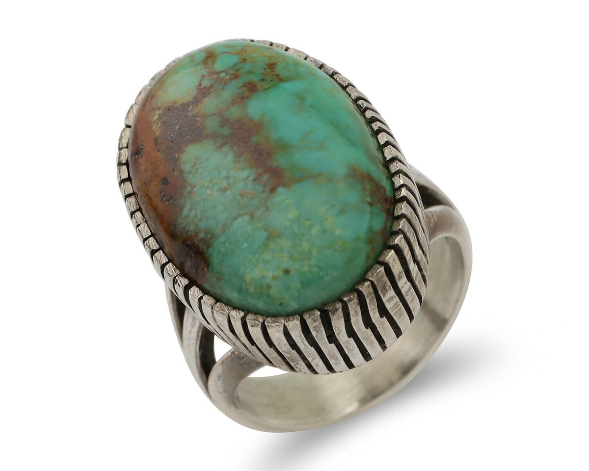 Navajo Handmade Ring 925 Silver Turquoise Signed Native American C.80's