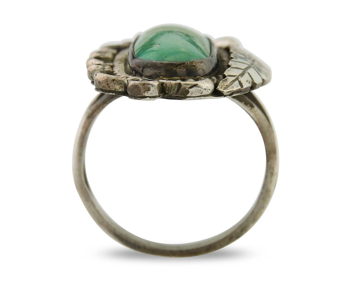 Navajo Ring .925 Sterling Blue Turquoise Artist Signed R Yazzie C.80's