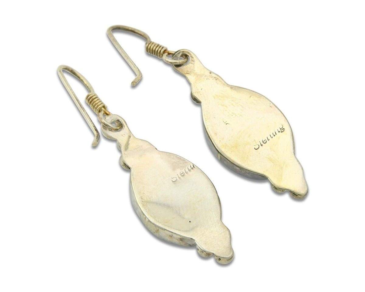 Navajo Earrings 925 Silver Natural Lapis Native American Artist C.80's